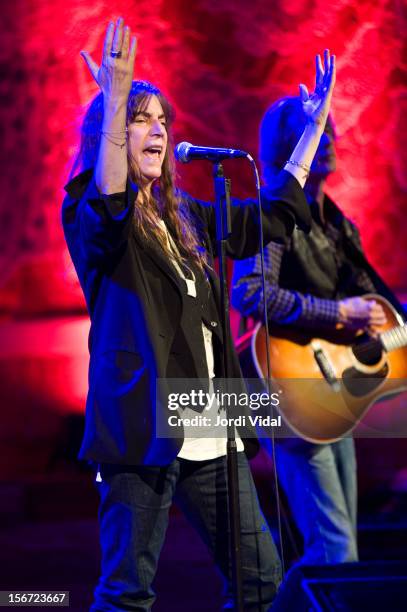 Patti Smith and Lenny Kaye perform on stage during Festival del Mil.lenni at Palau De La Musica on November 19, 2012 in Barcelona, Spain.