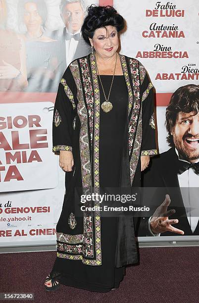 Marisa Laurito attends the 'Il Peggior Natale Della Mia Vita' premiere at The Space Moderno on November 19, 2012 in Rome, Italy.