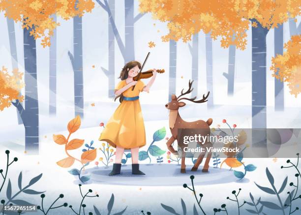 illustrator caring for animals - friends playing instruments stock illustrations