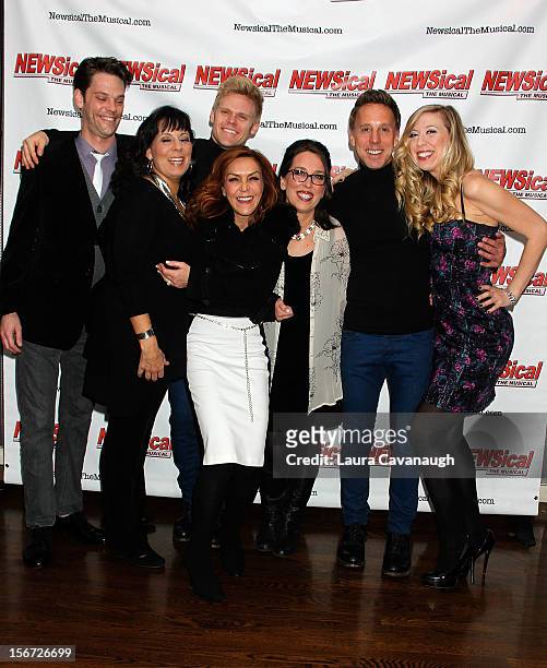 The Cast Ryan Knowles, Christine Pedi, Tommy Walker, Andrea McArdle, Susan Mosher, Michael West and Emily McNamara attend opening night of Andrea...