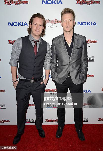 Singers Tyler Hubbard and Brian Kelley of Florida Georgia Line arrive at Rolling Stone Magazine Official 2012 American Music Awards VIP After Party...