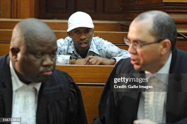 Xolile Mngeni in the Cape Town High Court on November19, 2012 in Cape Town, South Africa. Mngeni was found guilty of robbery with aggravating...