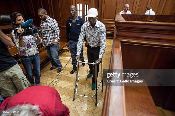 Xolile Mngeni in the Cape Town High Court on November19, 2012 in Cape Town, South Africa. Mngeni was found guilty of robbery with aggravating...