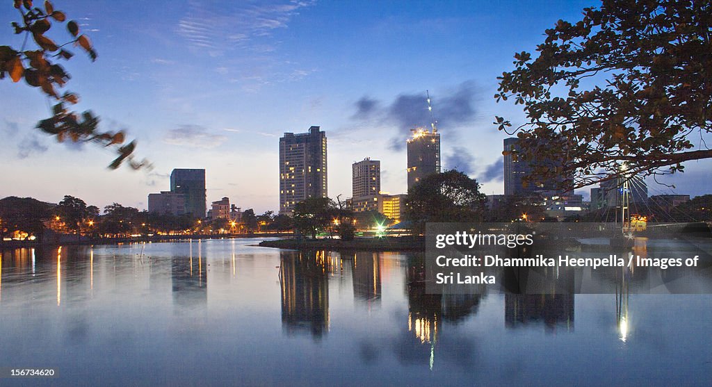 Evening skyline at the Beira Lake