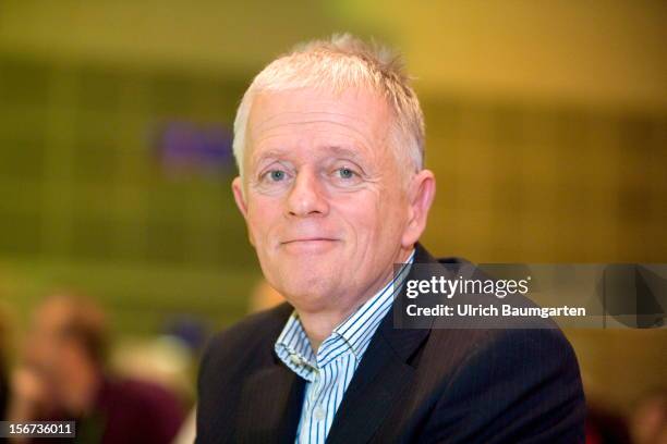 Fritz Kuhn, Lord Mayor of Stuttgart, and member of German Greens Party , speaks during the Greens Party federal convention at Hannover Congress...