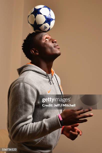 Victor Wanyama, 21 years, Celtic midfielder and Kenyan International footballer relaxes at his home on November 15, 2012 in Glasgow, Scotland. Having...