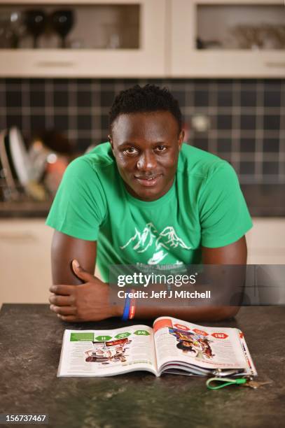 Victor Wanyama, 21 years, Celtic midfielder and Kenyan International footballer relaxes at his home on November 15, 2012 in Glasgow, Scotland. Having...