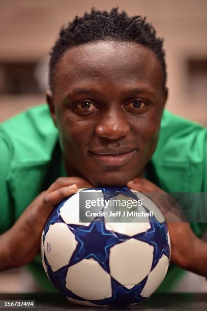 Victor Wanyama, 21 years, Celtic midfielder and Kenyan International footballer relaxes at his home on November 15, 2012 in Glasgow, Scotland. Having...