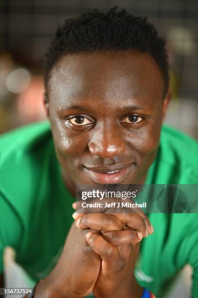 Victor Wanyama, 21 years, Celtic midfielder and Kenyan International footballer relaxes at his home on November 15, 2012 in Glasgow, Scotland. Having...