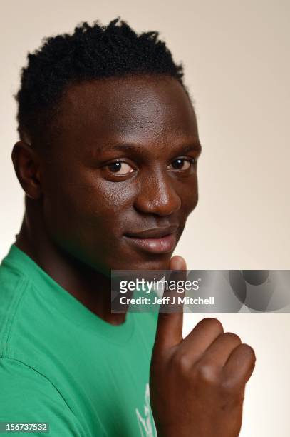 Victor Wanyama, 21 years, Celtic midfielder and Kenyan International footballer relaxes at his home on November 15, 2012 in Glasgow, Scotland. Having...