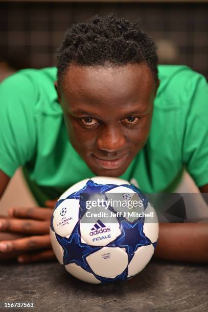 Victor Wanyama, 21 years, Celtic midfielder and Kenyan International footballer relaxes at his home on November 15, 2012 in Glasgow, Scotland. Having...