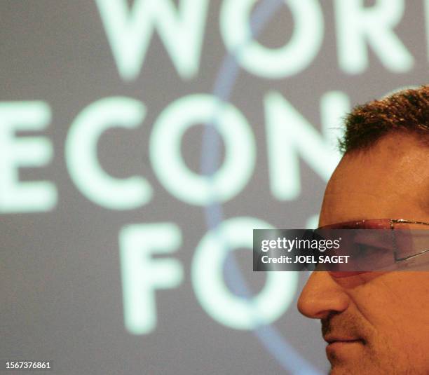 Irish Rock star Bono attends the session "Delivering on the Promise of Africa" at the World Economic Forum, 26 January 2007 in Davos. Davos moves...