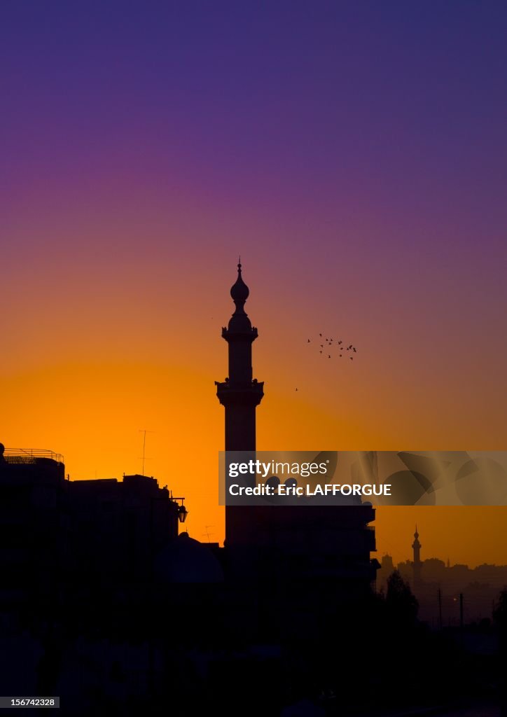 Minaret In The Sunset, Aleppo, Syria