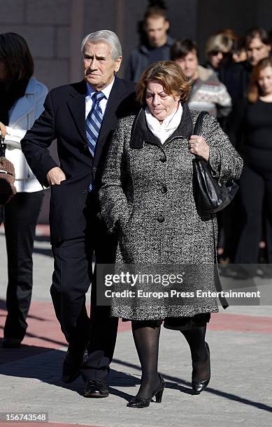 Relatives and friends attend the funeral for Emilio Aragon, known as 'Miliki' on November 19, 2012 in Madrid, Spain. The famous clown, who died at...