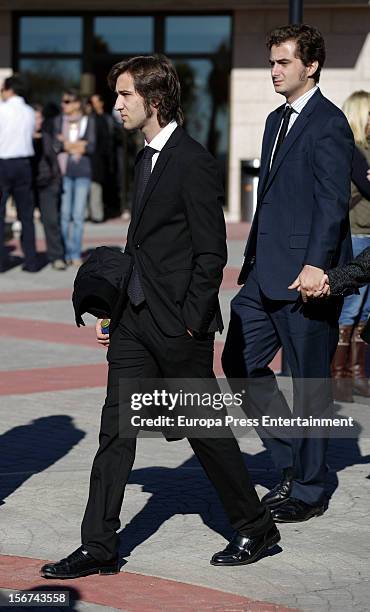 Relatives and friends attend the funeral for Emilio Aragon, known as 'Miliki' on November 19, 2012 in Madrid, Spain. The famous clown, who died at...