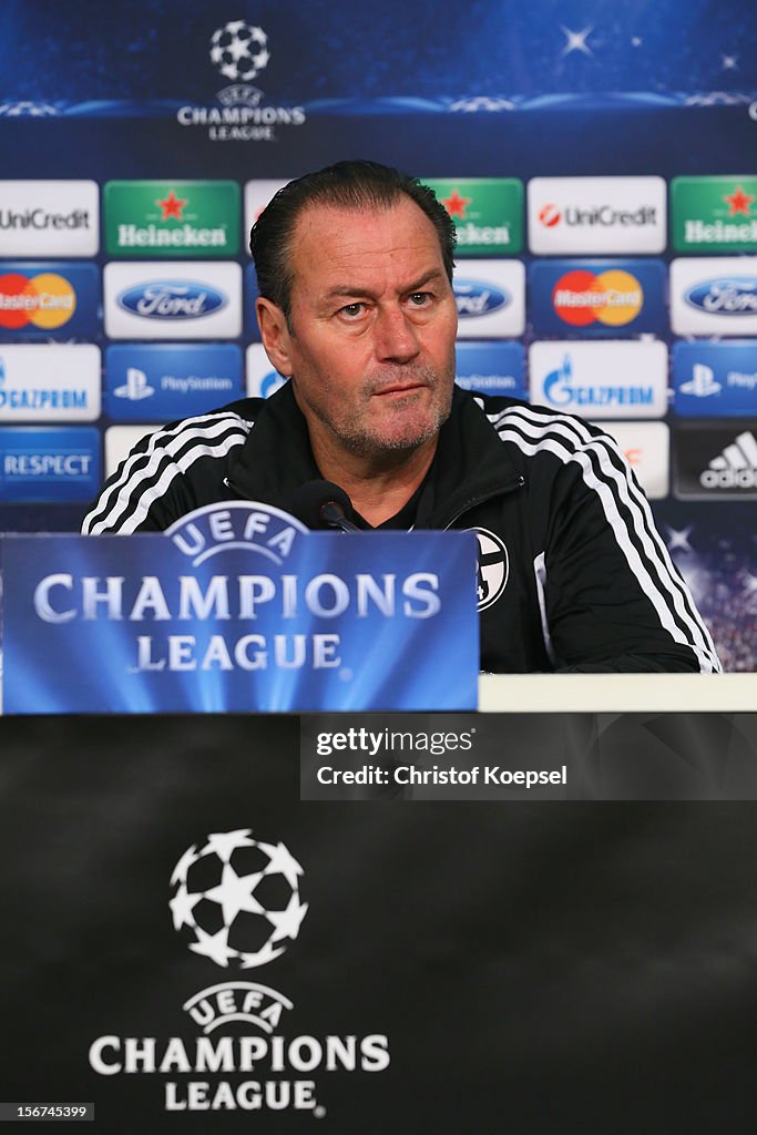 FC Schalke Training & Press Conference - UEFA Champions League