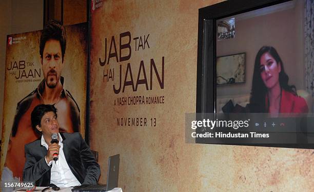 Shah Rukh Khan launched Jab Tak Hai Jaan music album at Taj Lands end, Bandra on October 10, 2012 in Mumbai, India. "