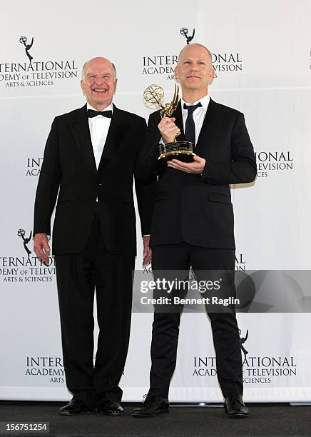 Director Claudio Torres and writer Mauro Wilson attend the 40th Annual International Emmy Awards at the Hilton New York on November 19, 2012 in New...