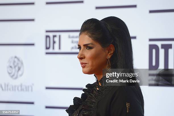 Zahra Arafat attends the "Till I Breathe this Life" premiere during the 2012 Doha Tribeca Film Festival at the Al Mirqab Boutique Hotel on November...