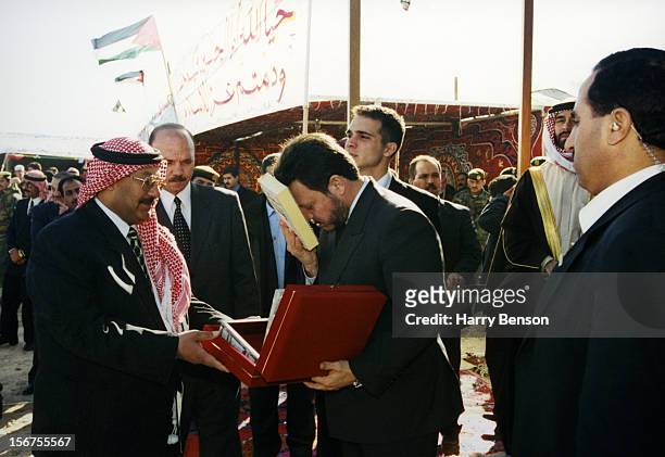 King Abdullah II of Jordan is photographed for Life Magazine in 2000 in Ma'an, Jordan.