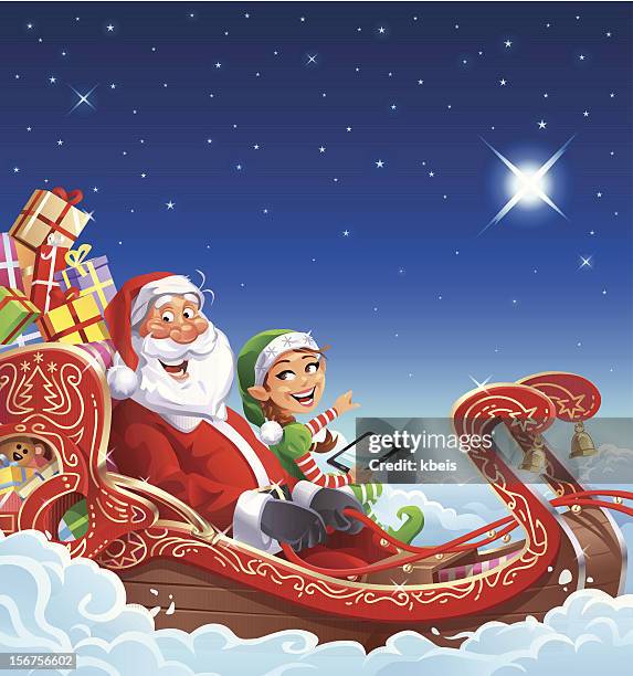 santa with copilot - funny elf stock illustrations