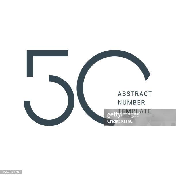ilustrações de stock, clip art, desenhos animados e ícones de abstract number template. anniversary number template isolated, anniversary icon label, anniversary symbol vector stock illustration - número 50