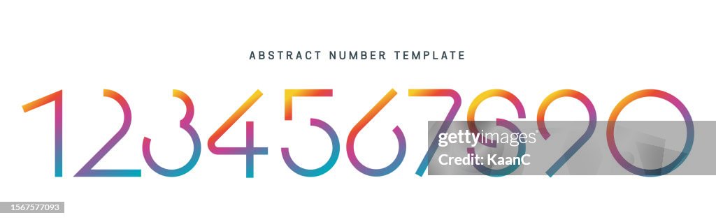 Abstract numbers template. Anniversary number template isolated, anniversary icon label, anniversary symbol vector stock illustration