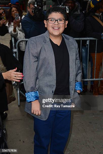 Actor Rico Rodriguez enters the "Good Morning America" taping at the ABC Times Square Studios on November 20, 2012 in New York City.