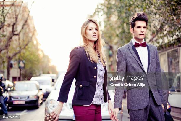 elegant couple - formele kleding stockfoto's en -beelden