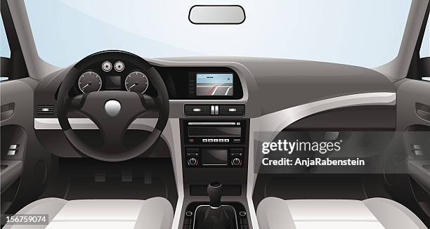 fictional vector car cockpit - inside of car stock illustrations