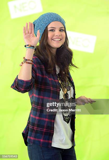 Actress Selena Gomez attends the Adidas NEO news conference on November 20, 2012 in Los Angeles, California.