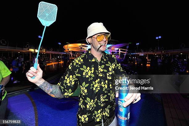 Partygoers enjoy a sail away costume party on Day 1 of the Bud Light Port Paradise Music Festival on November 17, 2012 in Nassau, Bahamas.