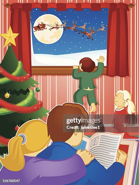 twas the night before christmas - twas the night before christmas stock illustrations