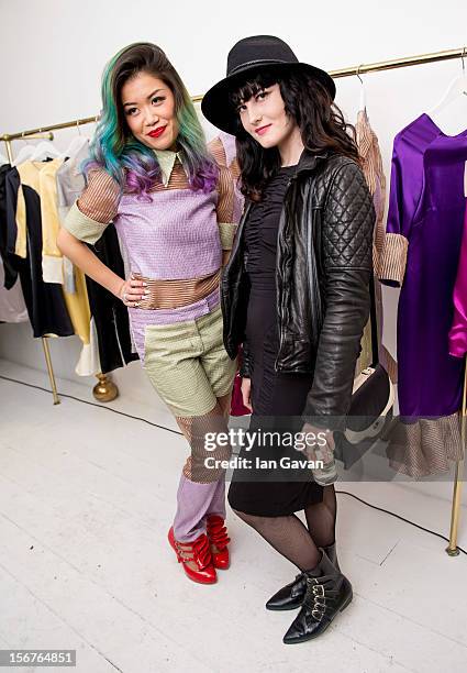 Star Hu and Ren Harvieu attend the Star Hu store launch party on November 20, 2012 in London, United Kingdom.