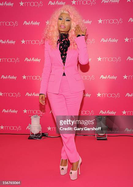 Singer Nicki Minaj attends Nicki Minaj's 'Pink Friday' Fragrance Holiday Season Celebration at Macy's Queens Center on November 20, 2012 in New York...