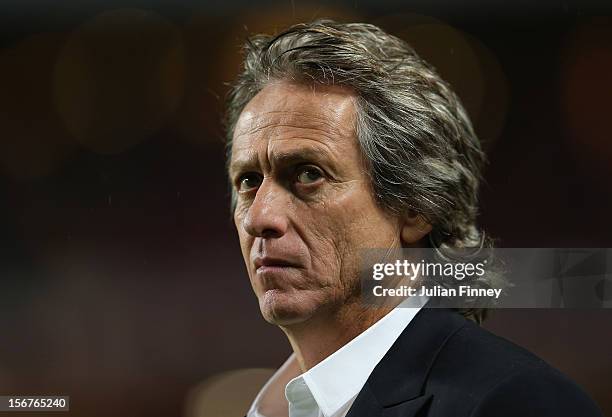Benfica coach, Jorge Jesus looks on during the UEFA Champions League, Group G match between SL Benfica and Celtic FC at Estadio da Luz on November...
