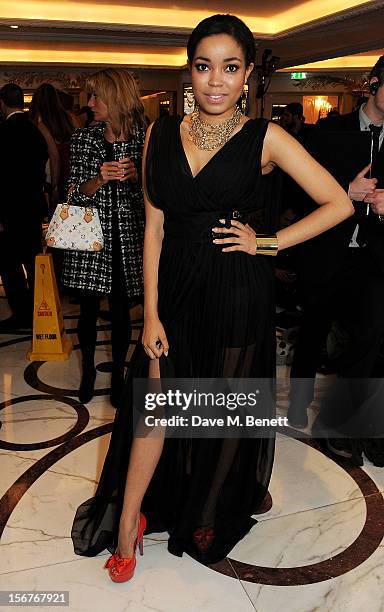 Dionne Bromfield attends a drinks reception at the Amy Winehouse Foundation Ball held at The Dorchester on November 20, 2012 in London, England.