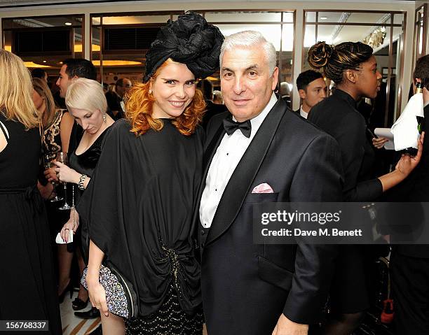 Paloma Faith and Mitch Winehouse attend a drinks reception at the Amy Winehouse Foundation Ball held at The Dorchester on November 20, 2012 in...