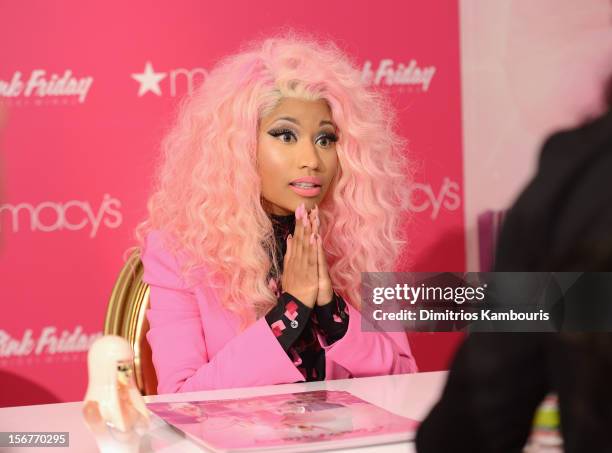 Nicki Minaj attends Pink Friday Fragrance Launch at Macy's Queens Center Mall on November 20, 2012 in New York City.