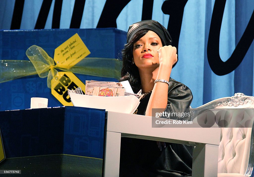 Rihanna "Unapologetic" Record Release Fan Meet And Greet