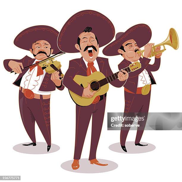 stockillustraties, clipart, cartoons en iconen met mariachis - latin music