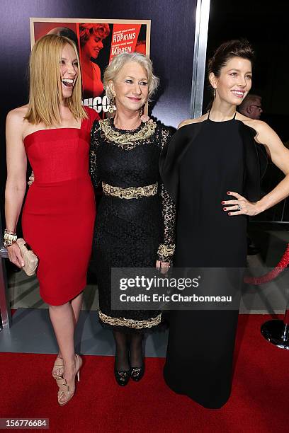 Toni Collette, Helen Mirren and Jessica Biel at Fox Searchlight Pictures' "Hitchcock" Los Angeles Premiere held at AMPAS Samuel Goldwyn Theater on...