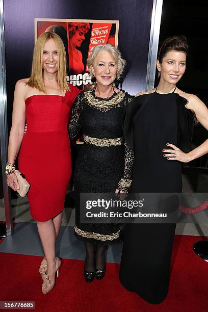 Toni Collette, Helen Mirren and Jessica Biel at Fox Searchlight Pictures' "Hitchcock" Los Angeles Premiere held at AMPAS Samuel Goldwyn Theater on...