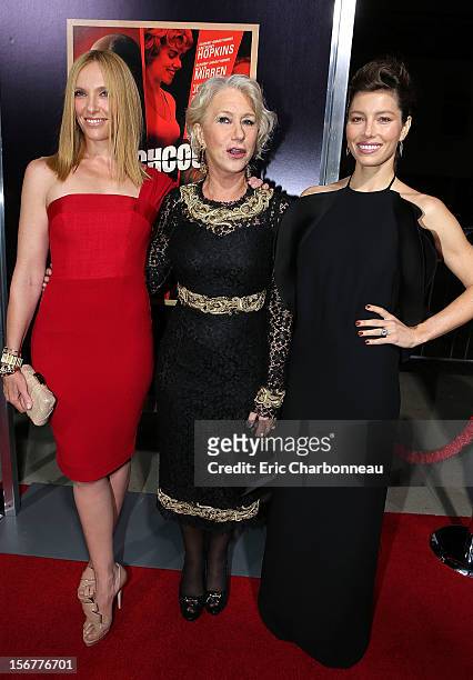 Toni Collette, Helen Mirren and Jessica Biel at Fox Searchlight Pictures' "Hitchcock" Los Angeles Premiere held at AMPAS Samuel Goldwyn Theater on...