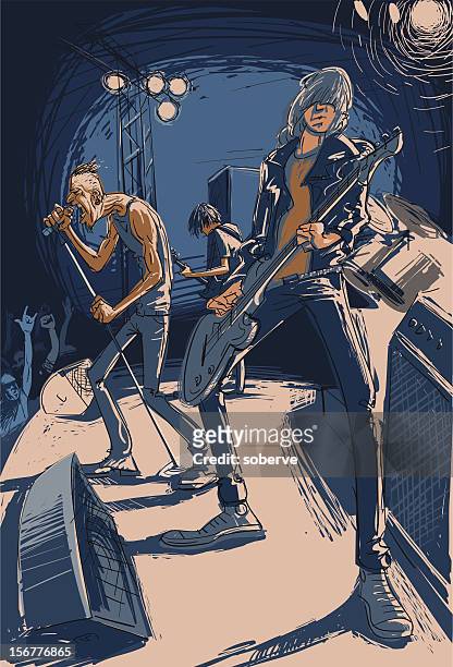 rock band - rock music stock illustrations