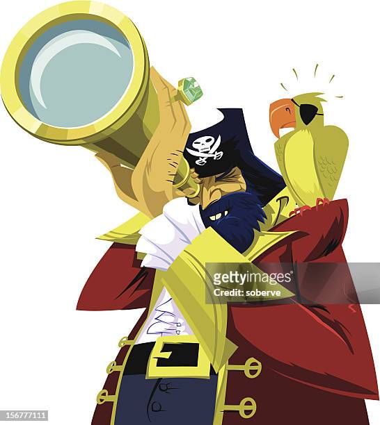 pirate kapitän - seeräuber stock-grafiken, -clipart, -cartoons und -symbole