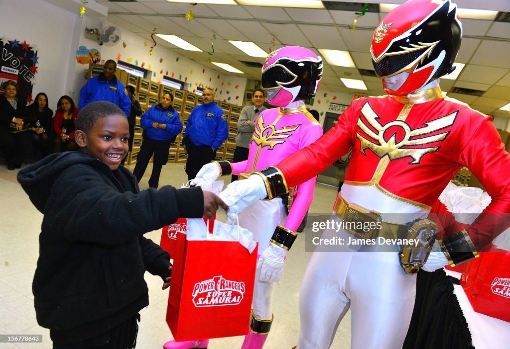 Thanksgiving Ranger The Power Rangers deliver Thanksgiving gifts to families at HELP ...