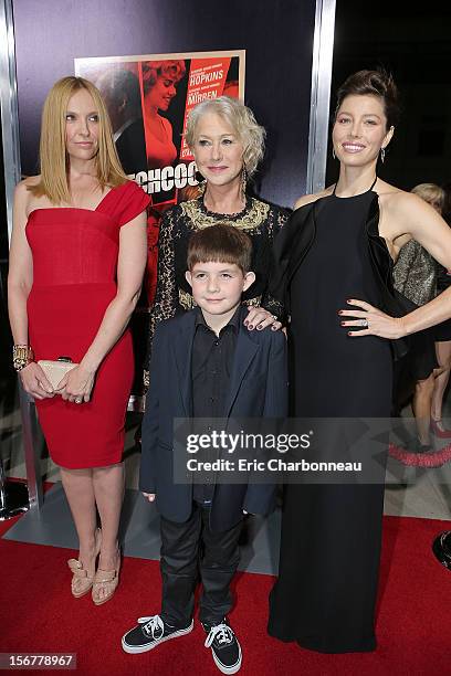 Toni Collette, Helen Mirren, Jessica Biel and Felix Mirren at Fox Searchlight Pictures' "Hitchcock" Los Angeles Premiere held at AMPAS Samuel Goldwyn...