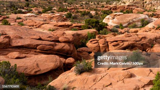 high angle view of rock formations,utah,united states,usa - mark colvin stock pictures, royalty-free photos & images