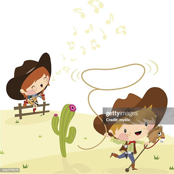 ilustrações de stock, clip art, desenhos animados e ícones de cowboys, ilustração, vetor. - vestir se